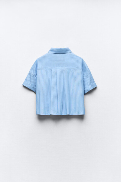 CROP POPLIN SHIRT Blue/White Blues - 7