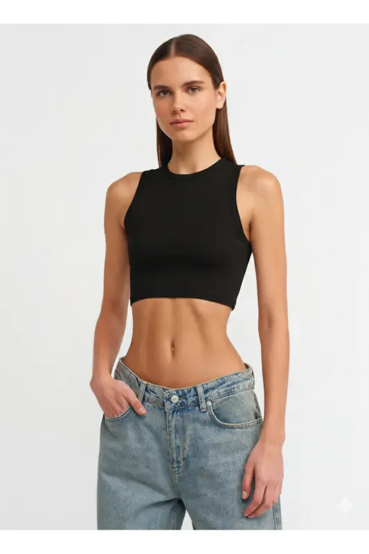 Crop Top-BLACK-BLAck - 2