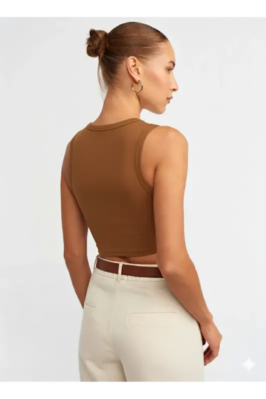 Crop Top-Brown-brown - 3
