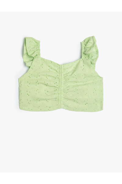 Crop Top, Strappy, Ruffle Detail, Fitted - 3