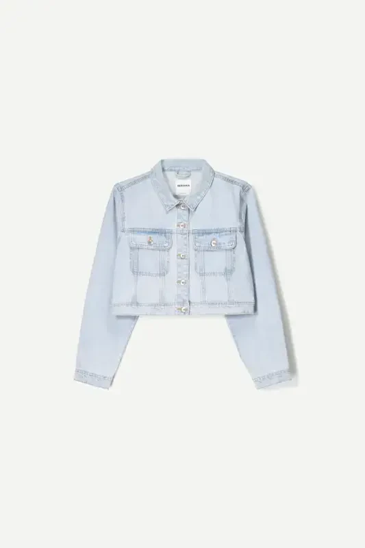 Cropped denim jacket - 2