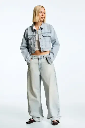 Cropped denim jacket - 3