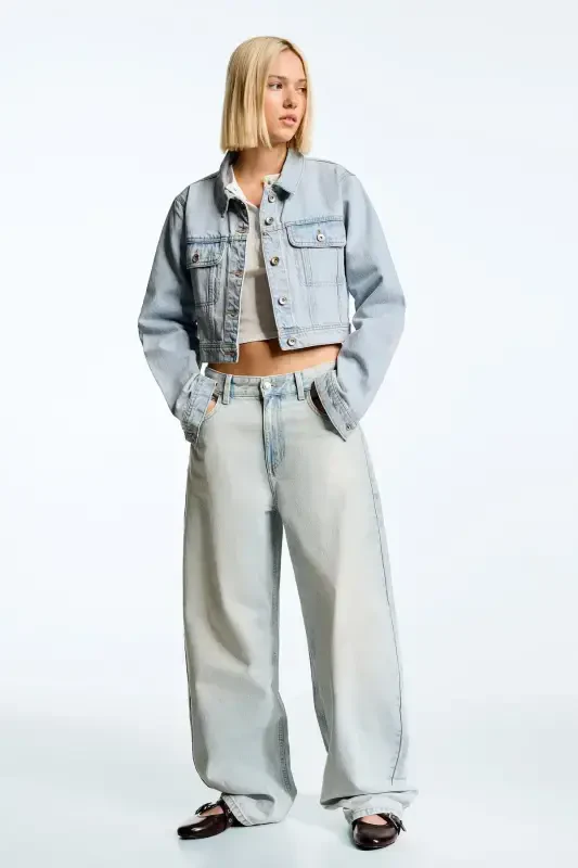 Cropped denim jacket - 3