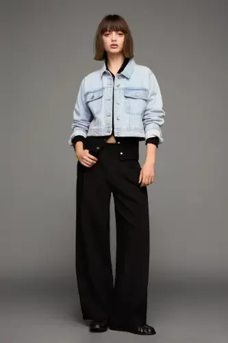 Cropped denim jacket - 6