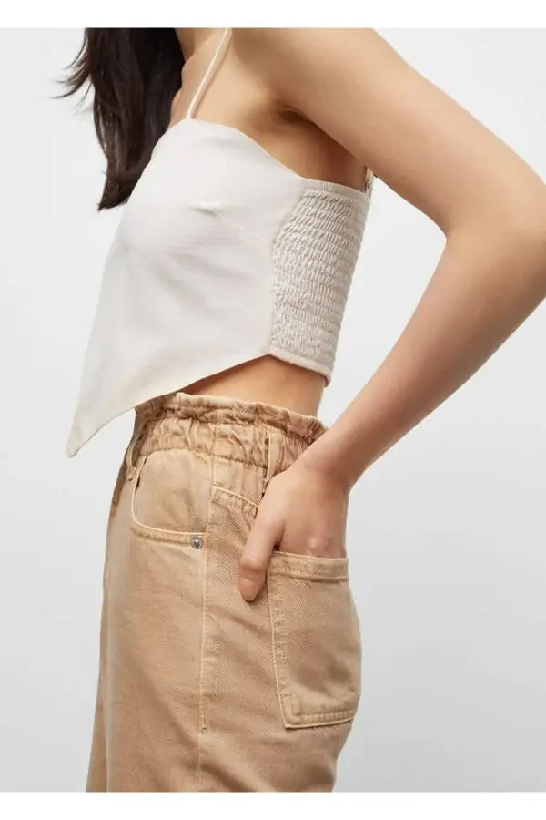 Cropped Leg Paperbag Jean - 7