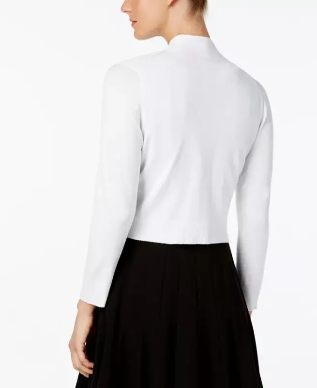 Cropped Open-Front Cardigan - 2