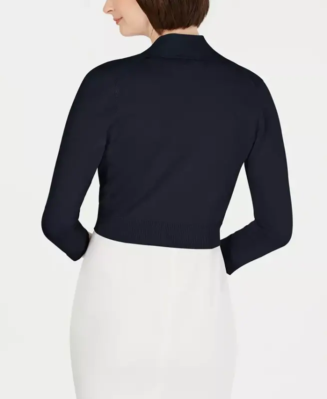 Cropped Open-Front Cardigan - 2