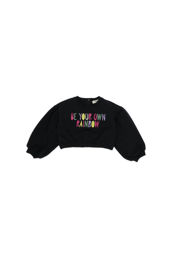 Cropped sweatshirt with colorful embroidered lettering - 7