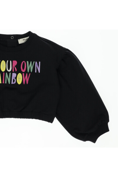 Cropped sweatshirt with colorful embroidered lettering - 9