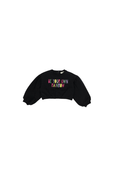 Cropped sweatshirt with colorful embroidered lettering - 4