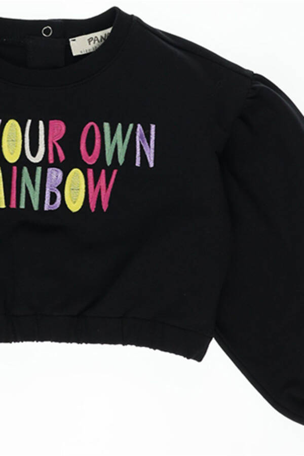 Cropped sweatshirt with colorful embroidered lettering - 6