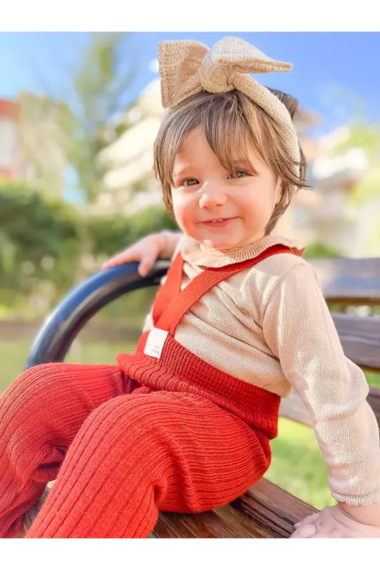 Cross Strap Adjustable Baby Children Tights Salopette Black 0-2 Years - Red - 3