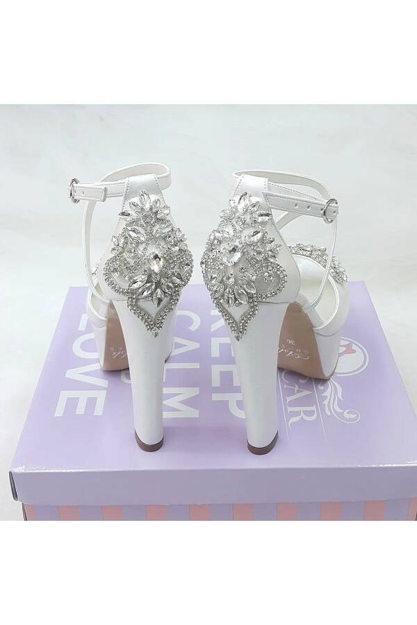 Cross Strapped Stone Design High Heel Bridal Shoes Aslı Acar - 2