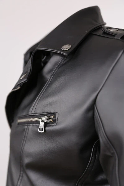 Cross Zipper Men's Leather Jacket - 5