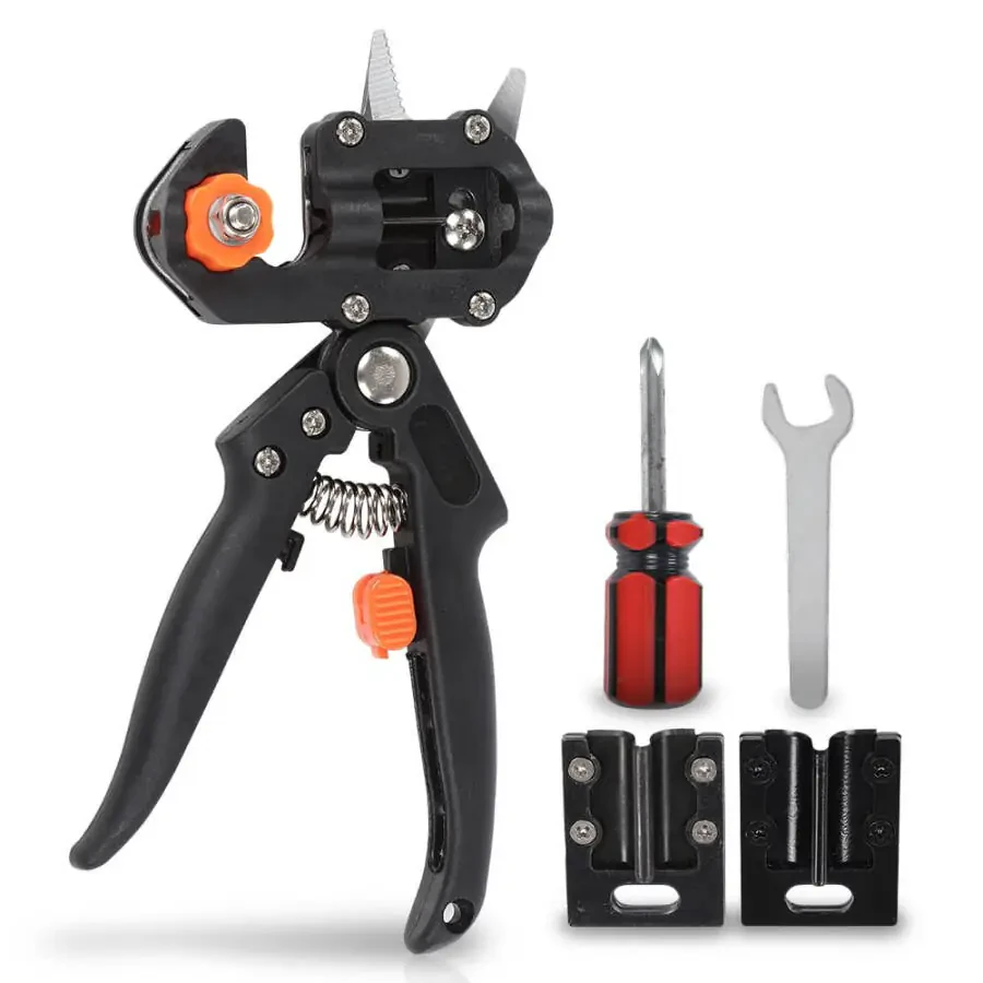 CROSSDESIGN Garden Tree Grafting Knife Cutting Tool Kit Pruning Pruner Shears Snip Scissors - 6