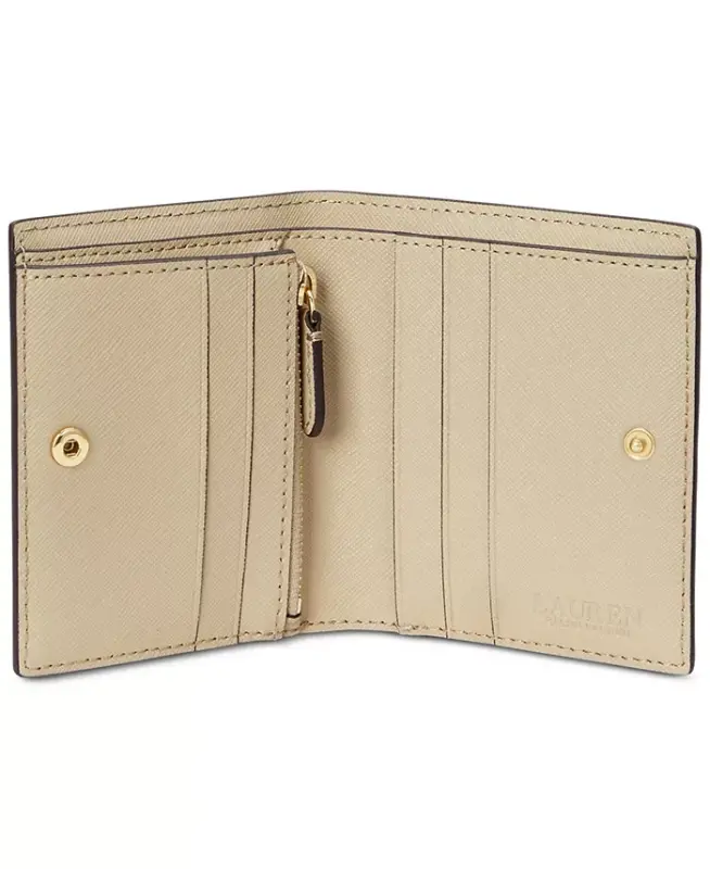 Crosshatch Leather Compact Wallet - Birch Tan - 3