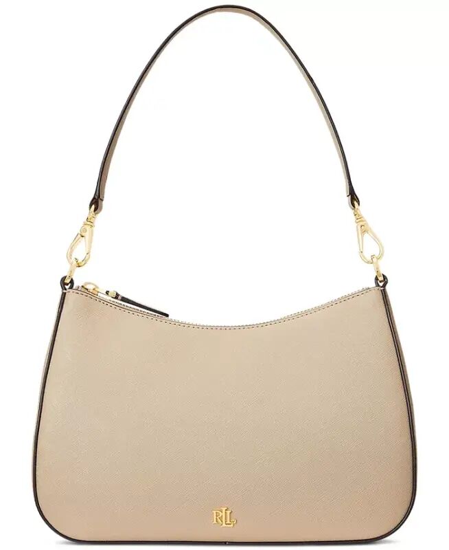 Crosshatch Leather Danni Small Shoulder Handbag - Birch Tan - Lauren Ralph Lauren