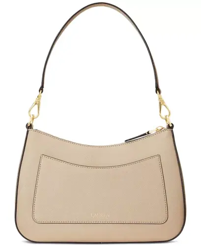 Crosshatch Leather Danni Small Shoulder Handbag - Birch Tan - Lauren Ralph Lauren (1)