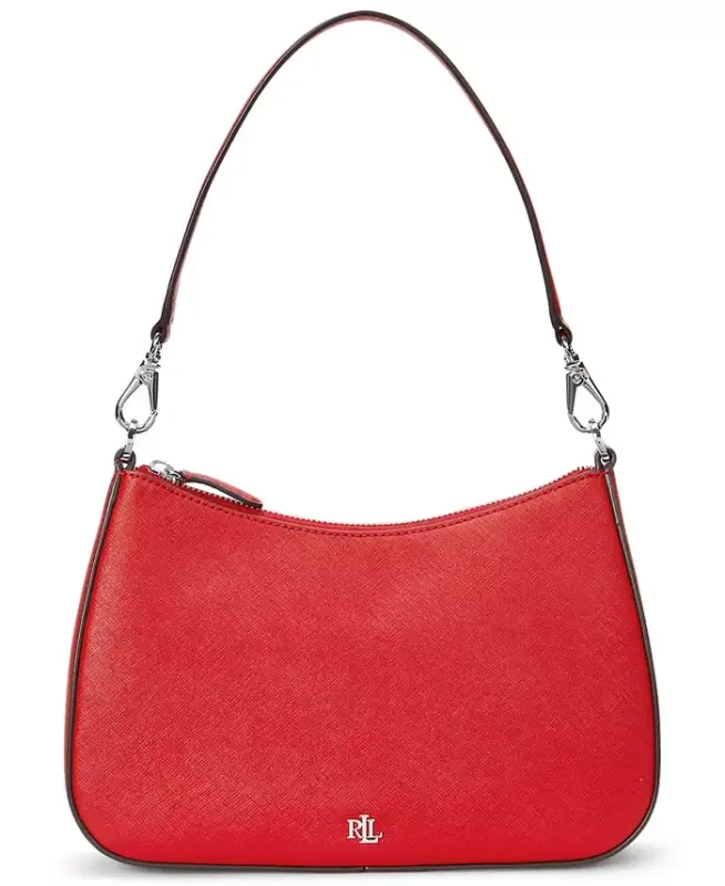Crosshatch Leather Danni Small Shoulder Handbag - Red - 1