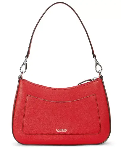 Crosshatch Leather Danni Small Shoulder Handbag - Red - 4