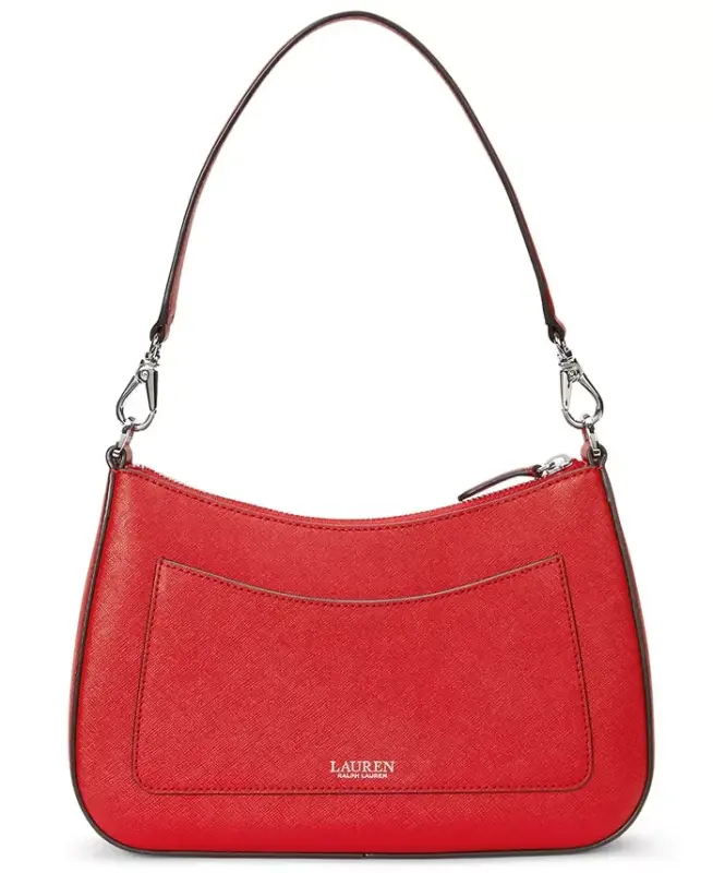 Crosshatch Leather Danni Small Shoulder Handbag - Red - 4
