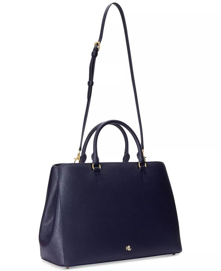 Crosshatch Leather Large Hanna Satchel French Navy - 2