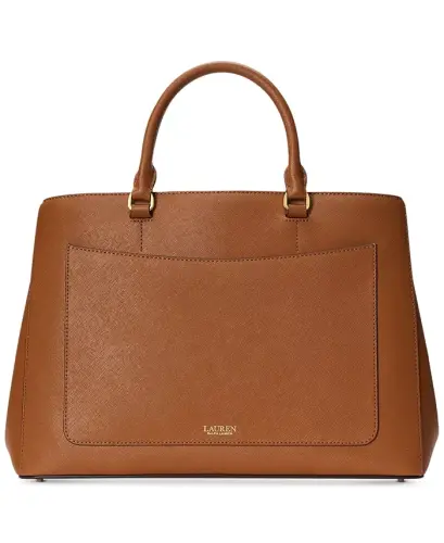 Crosshatch Leather Large Hanna Satchel-Lauren Tan - 5