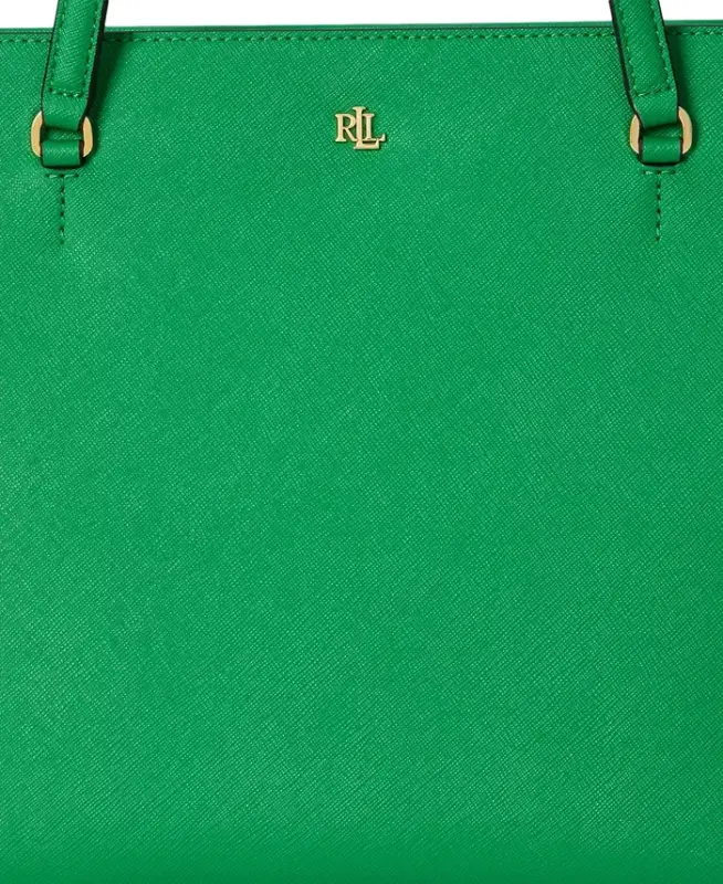 Crosshatch Leather Medium Karly Shopper Tote - Green Topaz - 7