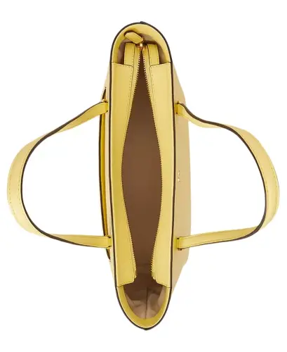 Crosshatch Leather Medium Karly Shopper Tote - Lemon Sorbet - 5