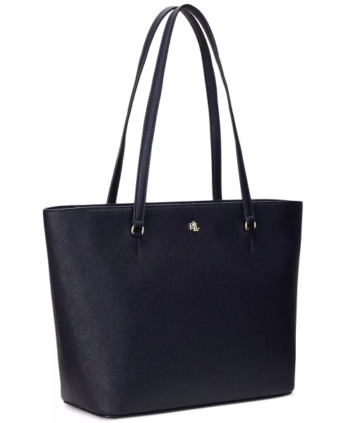 Crosshatch Leather Medium Karly Shopper Tote Navy - 5