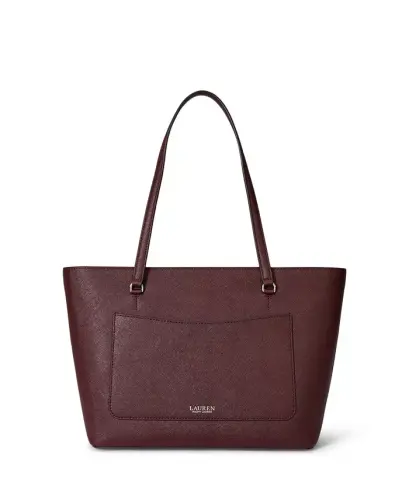 Crosshatch Leather Medium Karly Shopper Tote - Purple - 4