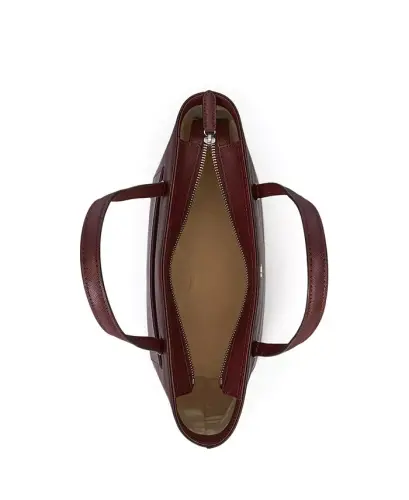 Crosshatch Leather Medium Karly Shopper Tote - Purple - 5