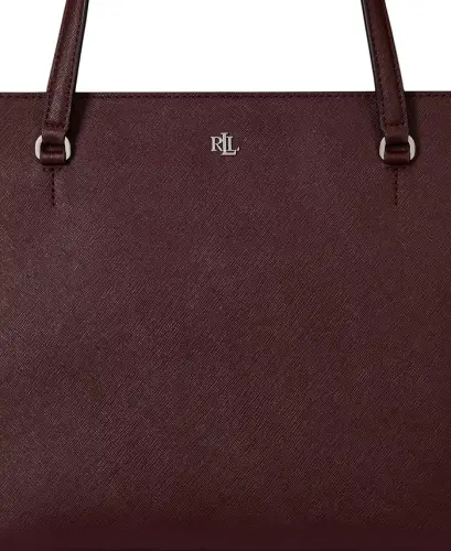 Crosshatch Leather Medium Karly Shopper Tote - Purple - 6