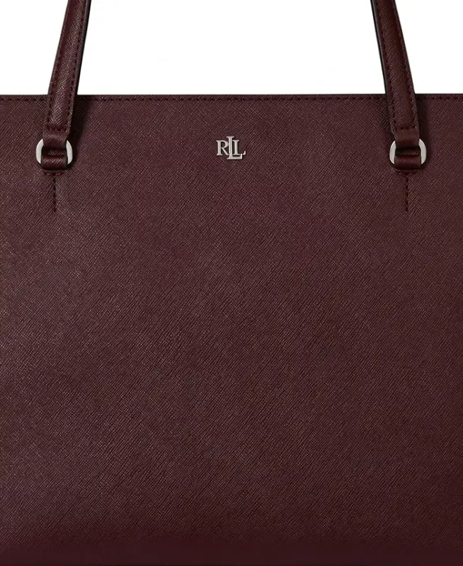 Crosshatch Leather Medium Karly Shopper Tote - Purple - 6