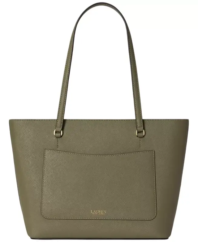 Crosshatch Leather Medium Karly Shopper Tote - Sage Green - 3
