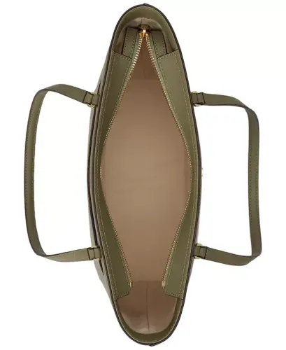 Crosshatch Leather Medium Karly Shopper Tote - Sage Green - 5