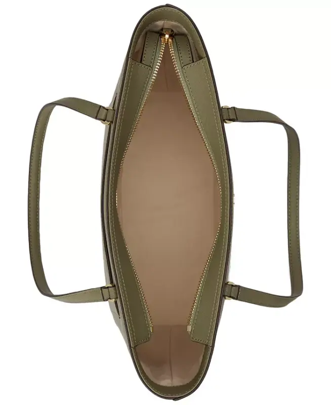 Crosshatch Leather Medium Karly Shopper Tote - Sage Green - 5