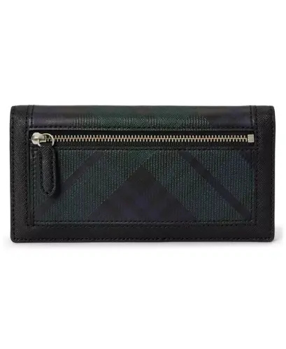 Crosshatch Leather Slim Snap Closure Wallet - Black Watch Tartan - Lauren Ralph Lauren (1)