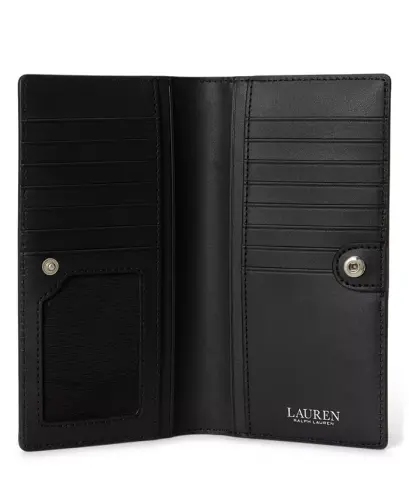 Crosshatch Leather Slim Snap Closure Wallet - Black Watch Tartan - 3