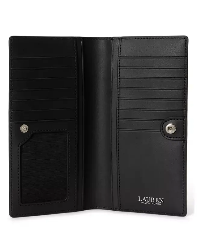 Crosshatch Leather Slim Snap Closure Wallet - Black Watch Tartan - 3