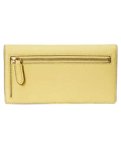 Crosshatch Leather Slim Snap Closure Wallet - Yellow - Lauren Ralph Lauren (1)
