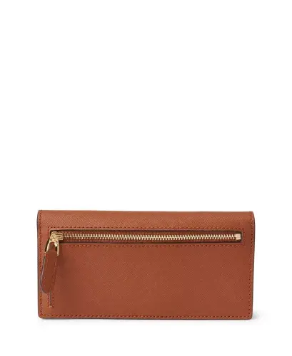 Crosshatch Leather Slim Snapped-Closure Wallet - 2