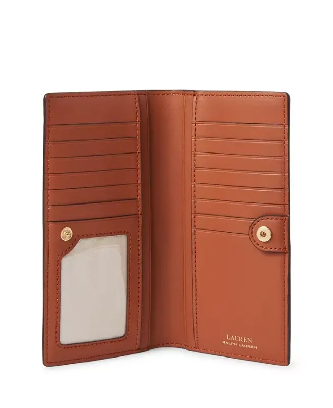 Crosshatch Leather Slim Snapped-Closure Wallet - 3