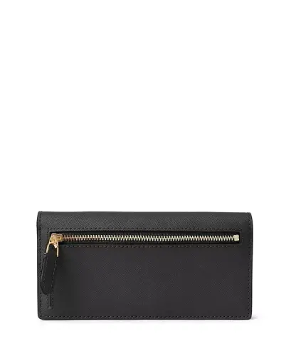 Crosshatch Leather Slim Snapped-Closure Wallet - 3