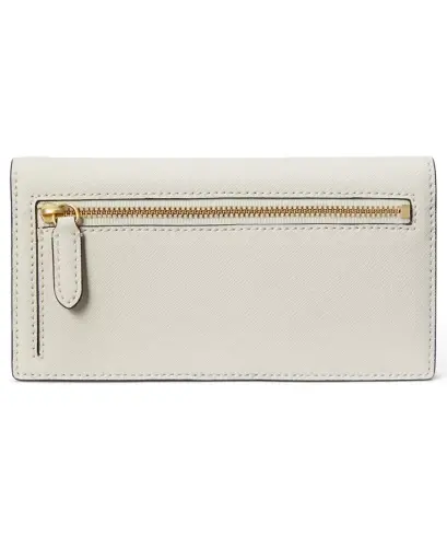 Crosshatch Leather Slim Snapped-Closure Wallet - White - LAUREN RALPH LAUREN (1)