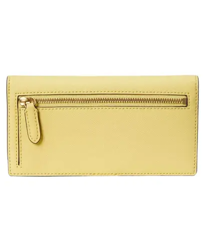 Crosshatch Leather Slim Snapped-Closure Wallet - Yellow - LAUREN RALPH LAUREN (1)