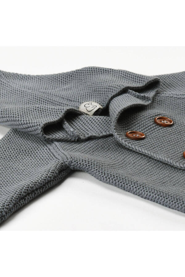 Crossover Hooded Organic Cotton Baby and Child Cardigan Grey - 3