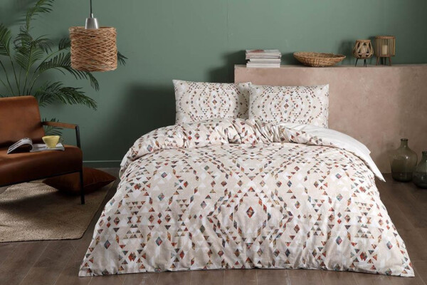 Crown Double Bed Ranforce Duvet Set Joan Beige - 5