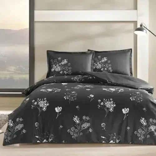 Crown Double Sateen Bedding Set Roxane Black - 1