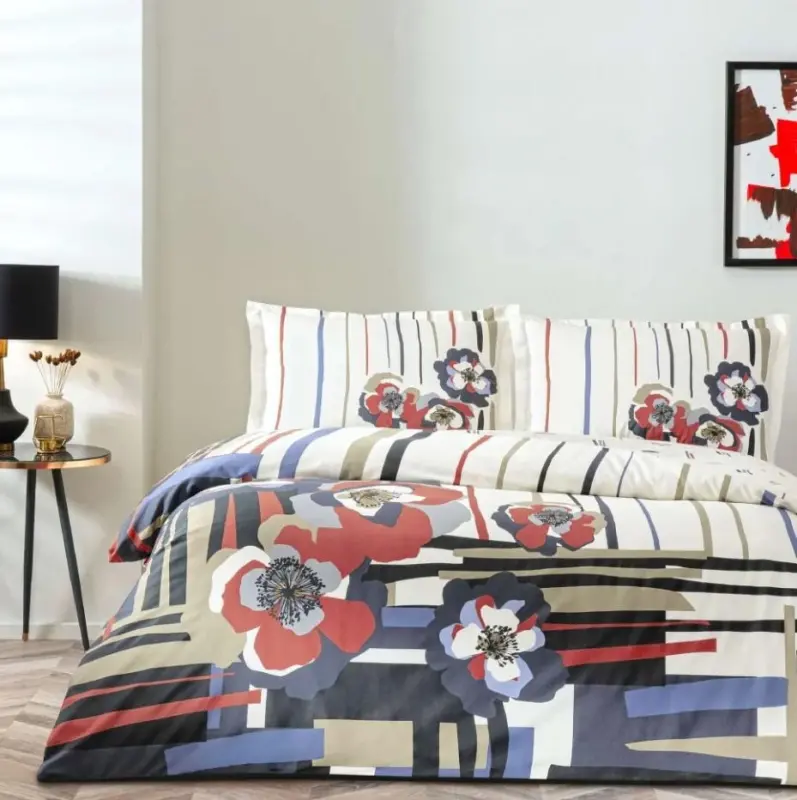 Crown Double Sateen Bedding Set Vanessa Red - 1